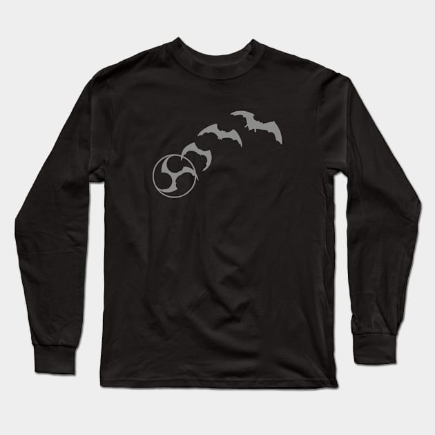 Bat Mitsudomoe gray Long Sleeve T-Shirt by Austin Taiko